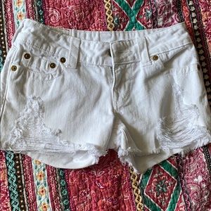 True Religion Keira Shorts White